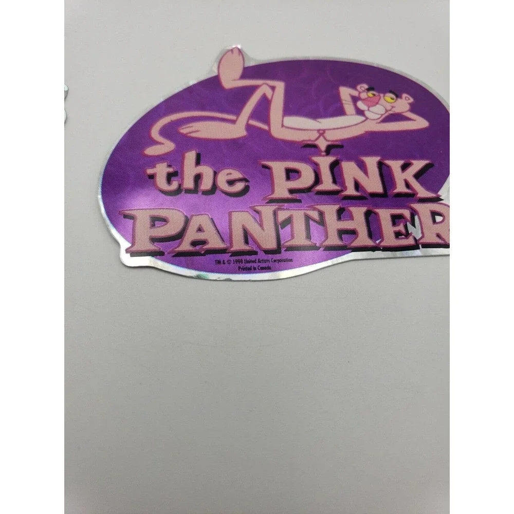 6 Vintage Stickers Pink Panther Cartoon Prism Vending Machine Stickers 1998